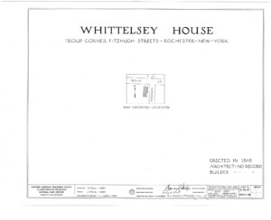 Blueprint cover page by the American Building Survey describing the campbell-whittlesey erection date, address, and architect information.
