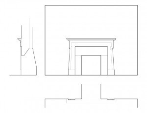 Fireplace bedroom mantle moulding in the campbell-whittlesey house.