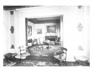 Interior room of Campbell-Whittlesey house featuring ornaments, decorations, and an interior cornice.