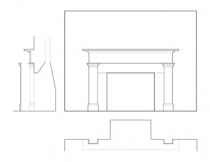 PARLOR MANTLE MOULDING of the campbell-whittlesey house featuring fireplace mouldings.