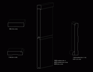 Mix of window, door, and wall mouldings of a farmhouse style house.