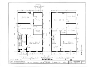 Blueprint of Sweet House first floor plan and second floor plan