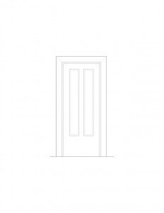 Line art of Blackman house door featuring door mouldings, and panel mouldings.