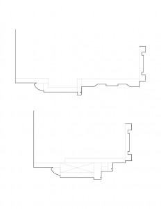 Line art of mix of curtis devin house moulding profiles.