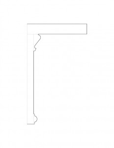 Line art of Fay Homestead house staircase baluster moulding profile.