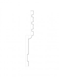 Single line art drawing of Wolcott House moulding profile