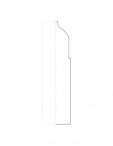 Line art of Hardwick House door moulding profile.