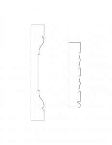 Line art of Herrick House moulding profiles.