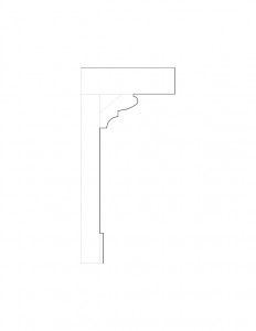 Line art of Lewis House cornice moulding profile.