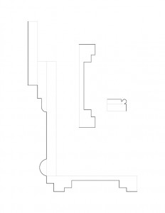 Line art of several Martin House moulding profiles.