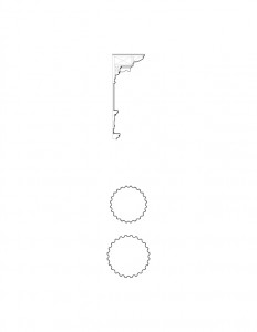 Line art of Moore Brewster House column moulding profiles.