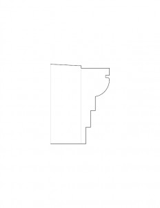 Line art of Moore Brewster House moulding profile.