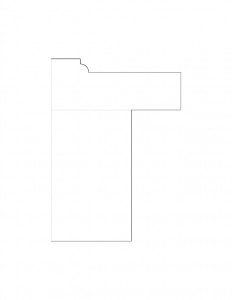 Single line art drawing of Moore Brewster House moulding profile.