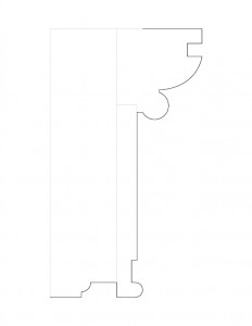 Moore Brewster House moulding profile line art.