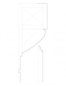 Line art of Sandusky County Court House moulding profiles