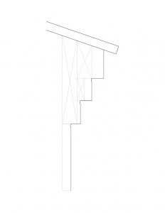 Single line art drawing of Thomas Hurst House moulding profile.