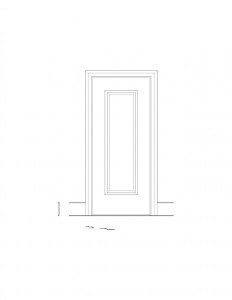 Line art of Wilson Riegelsberger House door casing with mouldings