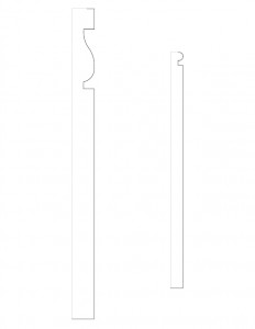 Line art of several Wilson Riegelsberger House moulding profiles.