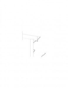 Line art of Hurst House exterior cornice mouldings.