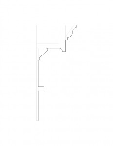 Line art of Hurst House cornice moulding profile.