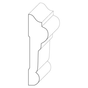 Wood chair rail moulding measuring 1 inch by 3 and 1/2 inches