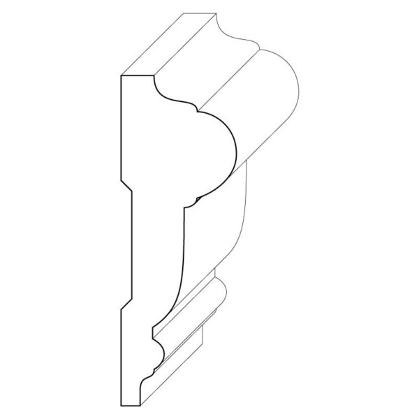 Wood chair rail moulding measuring 1 and 1/16 inches by 3 inches