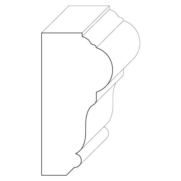 Wood chair rail moulding measuring 1 and 1/2 inches by 3 inches