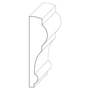 Wood chair rail moulding measuring 3/4 inches by 3 inches