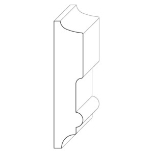 Wood chair rail moulding measuring 1 inch by 4 and 1/2 inches