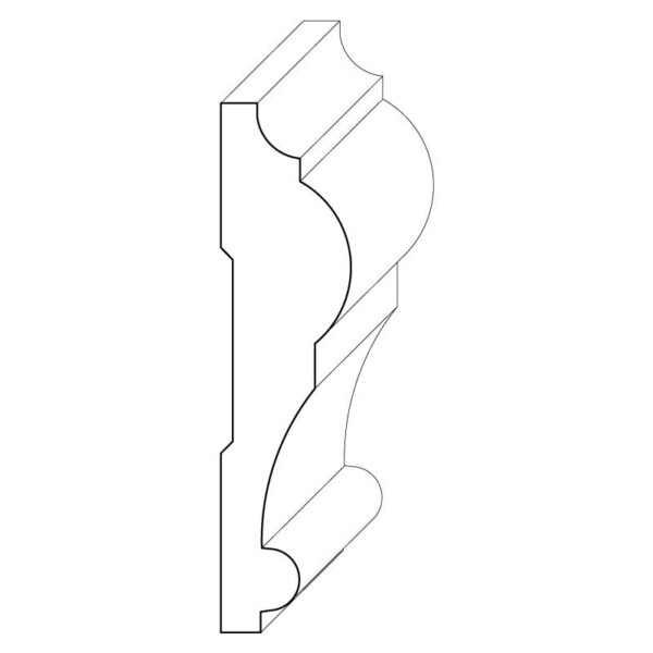 Wood chair rail moulding measuring 15/16 inches by 3 and 3/4 inches