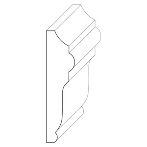 Wood chair rail moulding measuring 5/8 inches by 2 and 1/2 inches