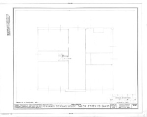 Blueprint of BENJAMIN PICKMAN HOUSE house floor plan featuring staircase mouldings.