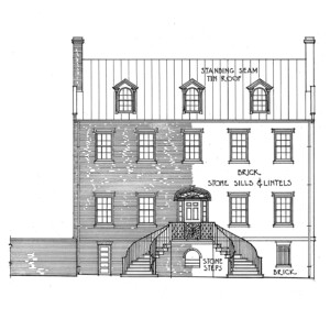 South Elevation of Isaiah Davenport House along State Street
